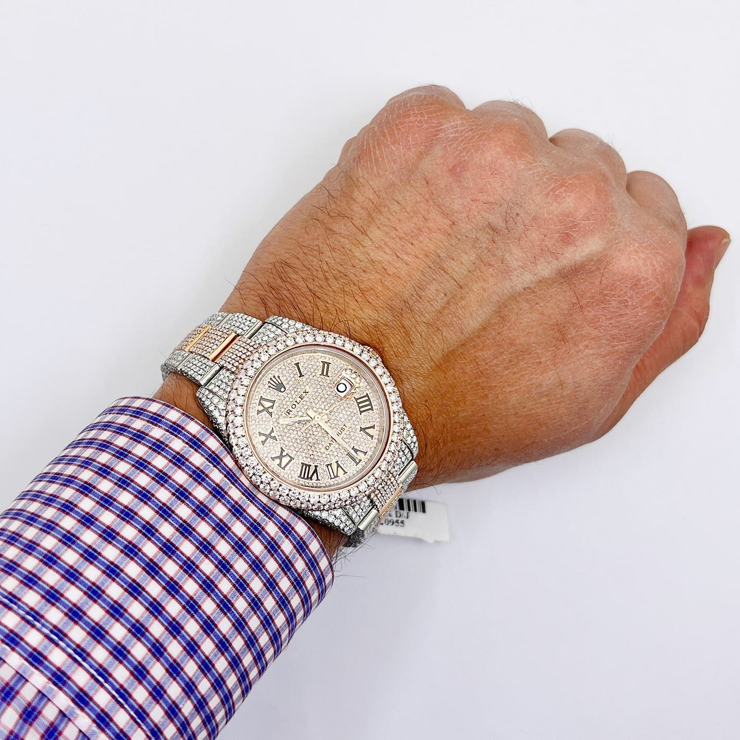 Rolex Datejust Automatic 18K Gold 2-Tone Custom Real Diamond Pave 41mm Watch