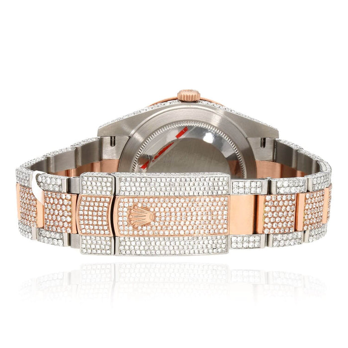 Rolex Datejust Automatic 18K Gold 2 - Tone Custom Natural Diamond Pave 41mm Watch - WJD Exclusives