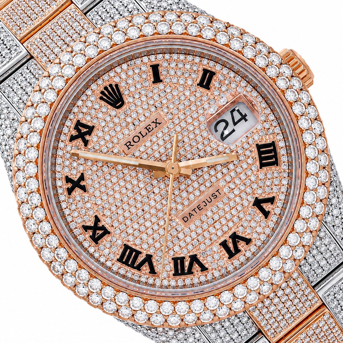 Rolex Datejust 126300 41mm Diamond Dial Quickset Steel Rose Gold Watch