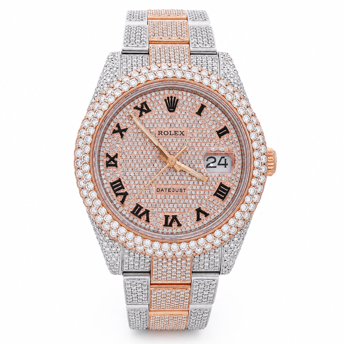 Rolex Datejust 126300 41mm Diamond Dial Quickset Steel Rose Gold Watch
