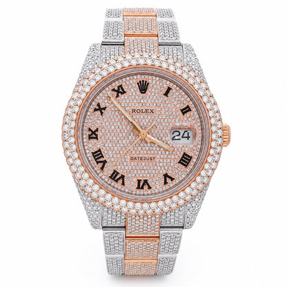 Rolex Datejust 126300 41mm Diamond Dial Quickset Steel Rose Gold Watch