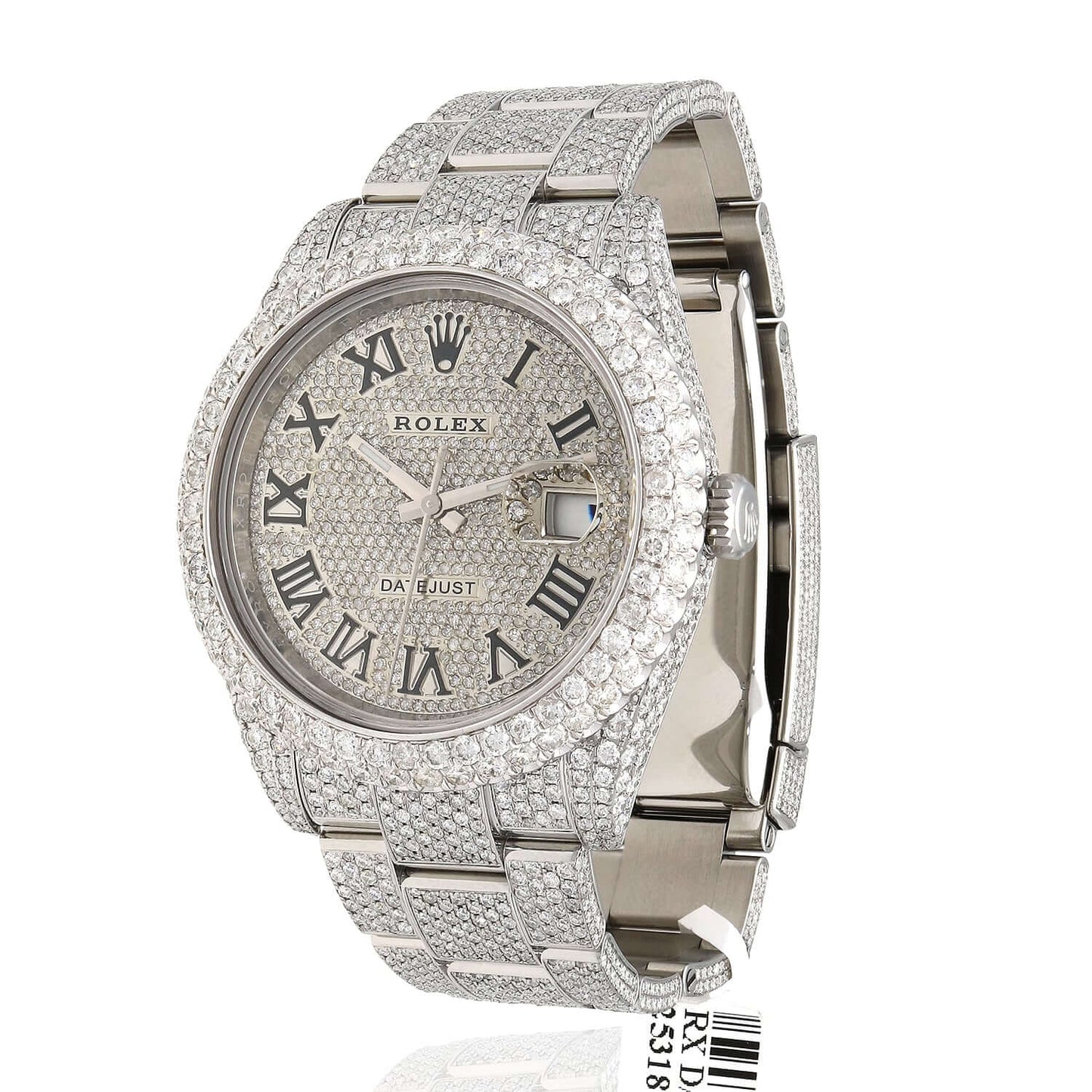 Rolex Datejust Automatic Custom Real Diamond Full Pave 41mm Watch