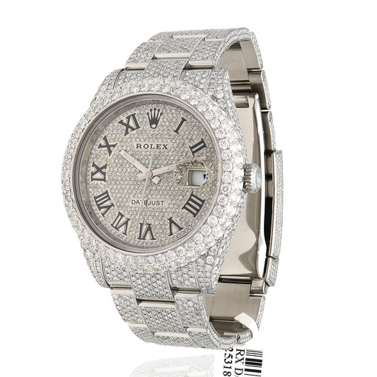 Rolex Datejust Automatic Custom Real Diamond Full Pave 41mm Watch