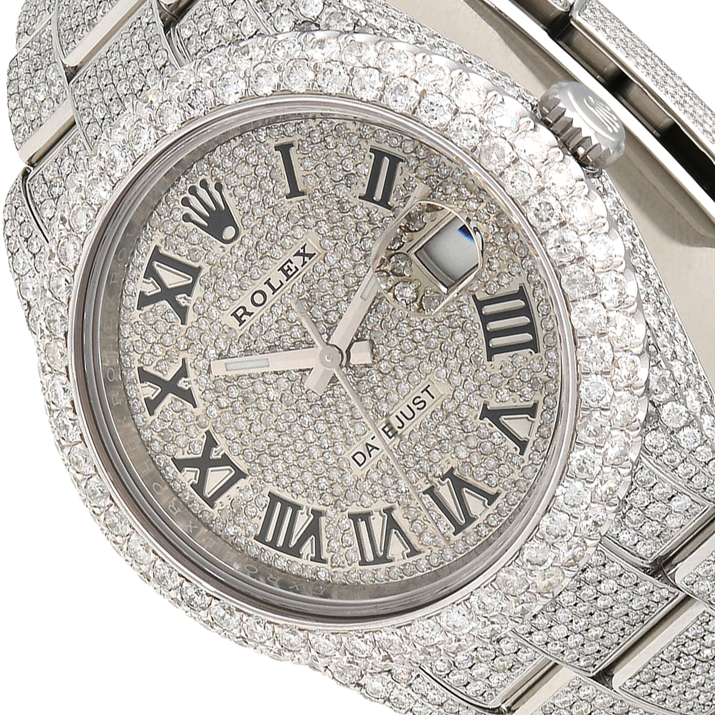 Rolex Datejust Automatic Custom Natural Diamond Full Pave 41mm Watch