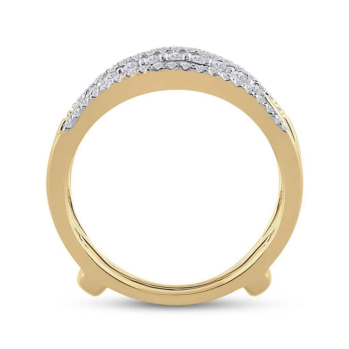0.50CTW Natural Diamond 14K Yellow Gold Wrap Ring Enhancer - WJD Exclusives