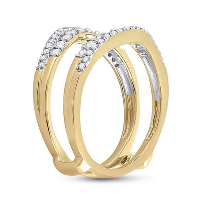 0.50CTW Real Diamond 14k Gold Yellow Wrap Ring Enhancer