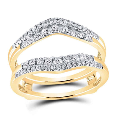 0.50CTW Natural Diamond 14K Yellow Gold Wrap Ring Enhancer - WJD Exclusives