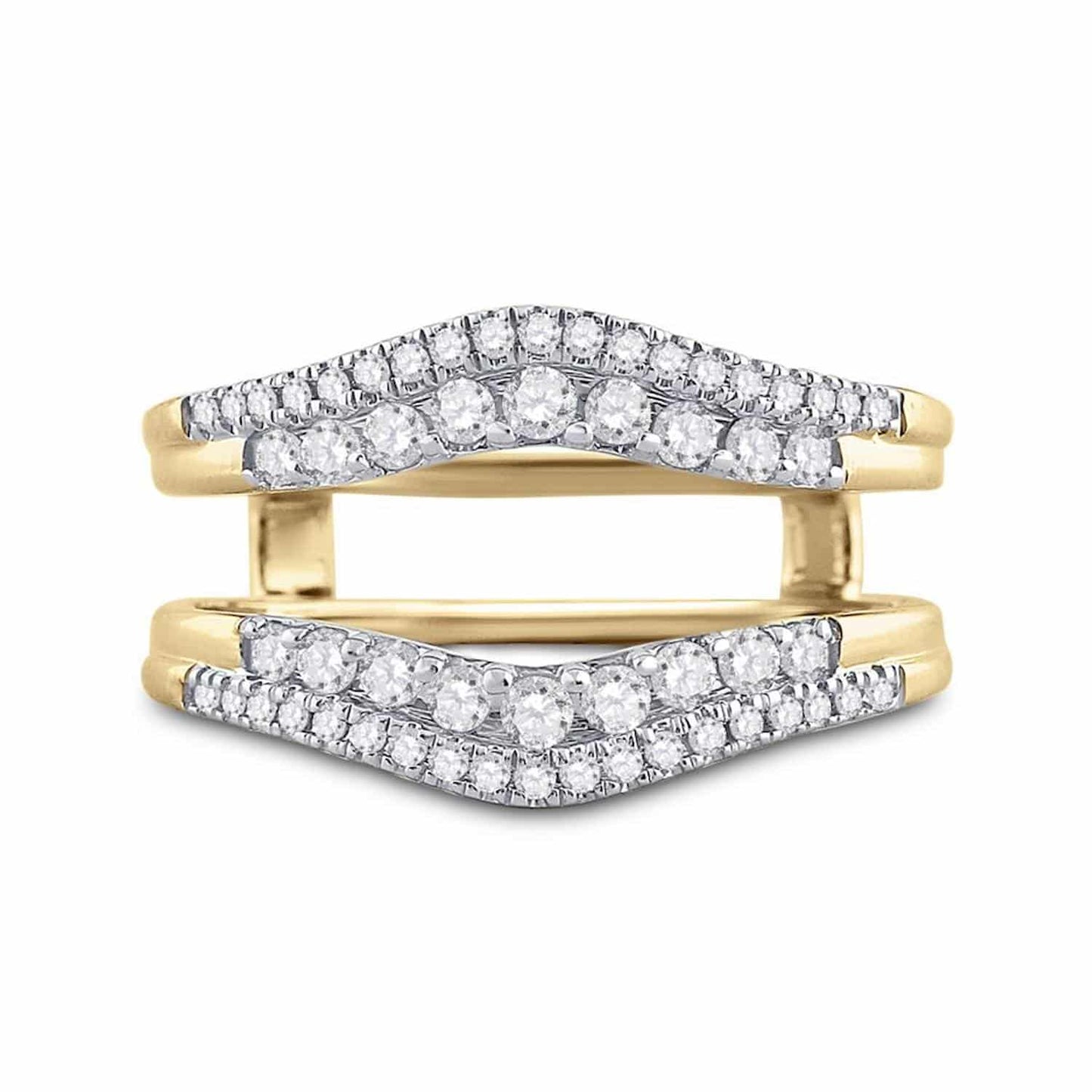 0.50CTW Real Diamond 14k Gold Yellow Wrap Ring Enhancer