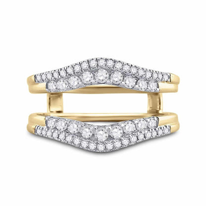 0.50CTW Real Diamond 14k Gold Yellow Wrap Ring Enhancer