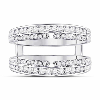 0.50CTW Real Diamond 14K Gold White Wedding Band Wrap Ring Enhancer