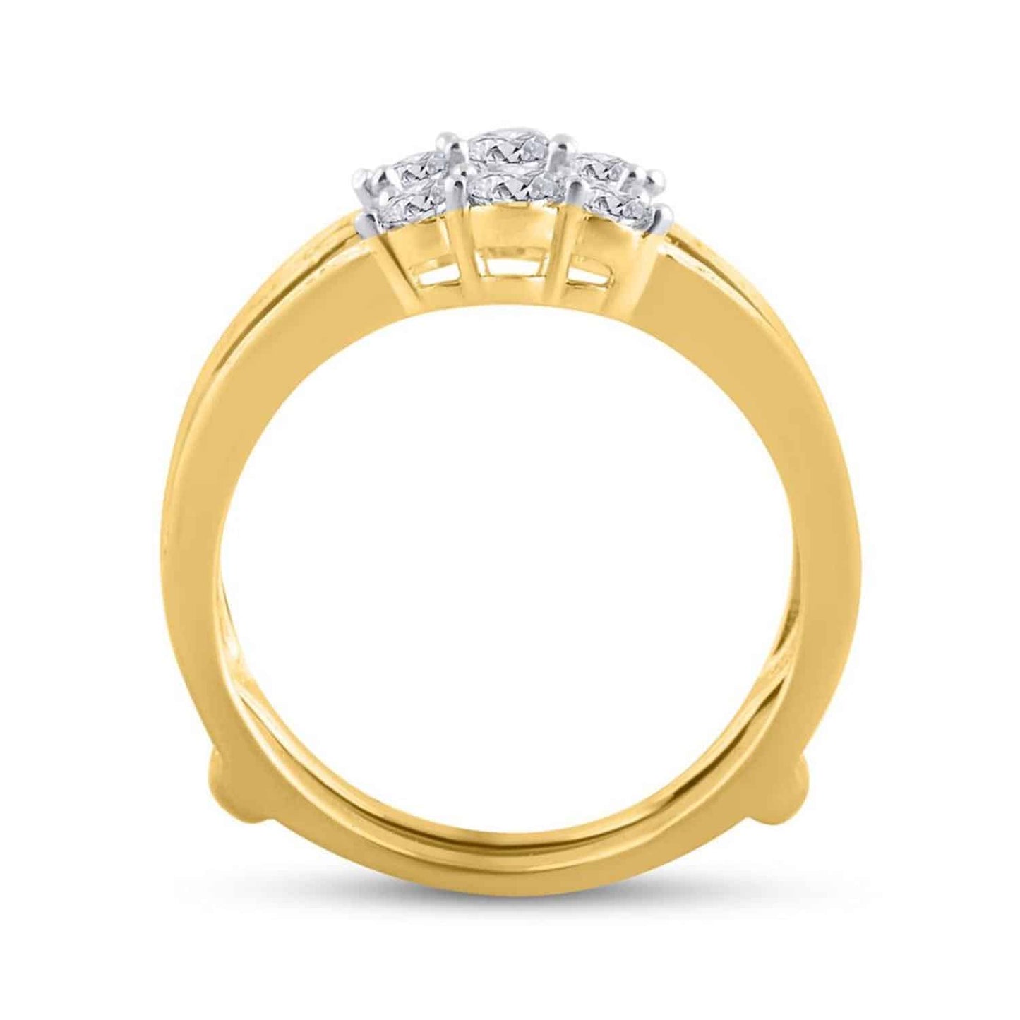 1CTW Real Diamond 14K Gold Yellow Wrap Guard Ring Enhancer