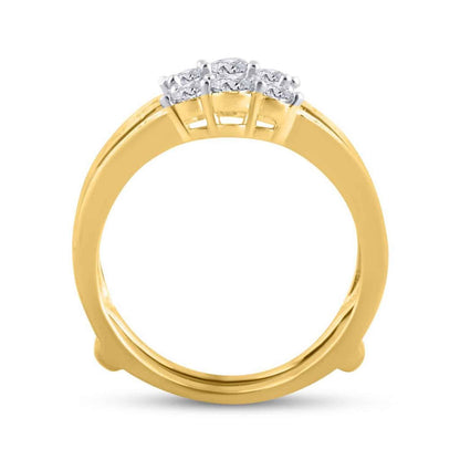1CTW Real Diamond 14K Gold Yellow Wrap Guard Ring Enhancer