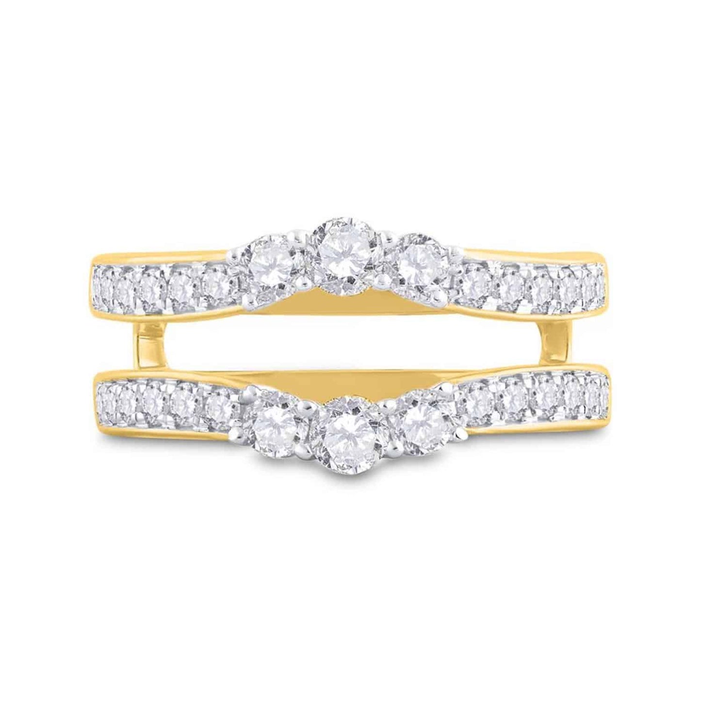 1CTW Real Diamond 14K Gold Yellow Wrap Guard Ring Enhancer