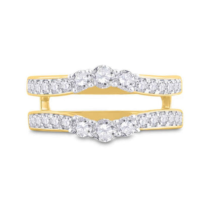 1CTW Real Diamond 14K Gold Yellow Wrap Guard Ring Enhancer