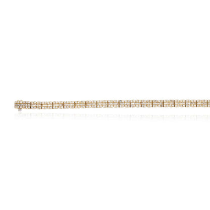 4CTW Real Diamond Baguette Round 14K Gold Tennis Bracelet 8"