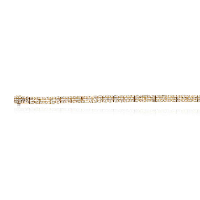 4CTW Natural Diamond 14K Yellow Gold Baguette Round Tennis Bracelet 8" - WJD Exclusives