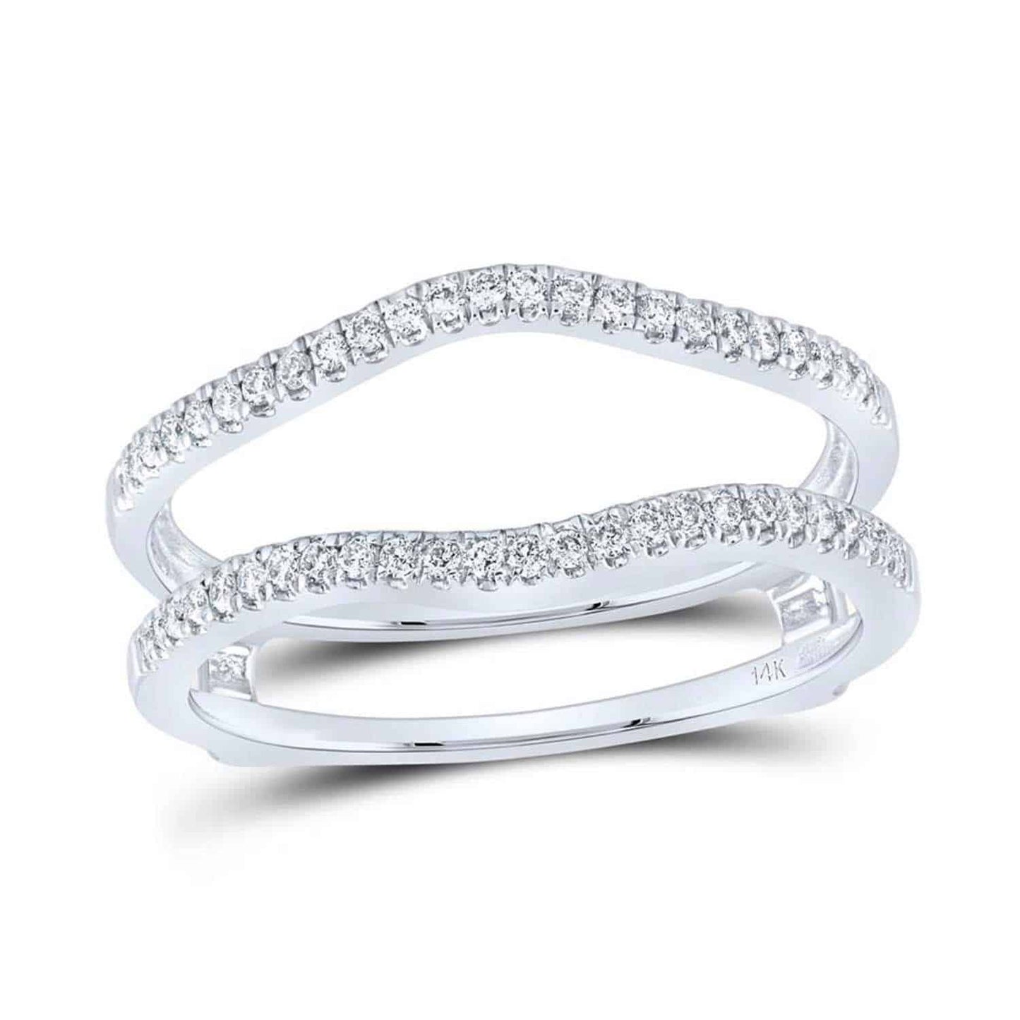 0.25CTW Real Diamond 14K Gold White Wrap Ring Enhancer