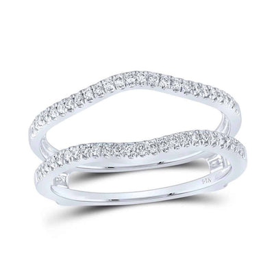 0.25CTW Natural Diamond 14K Gold White Wrap Ring Enhancer - WJD Exclusives