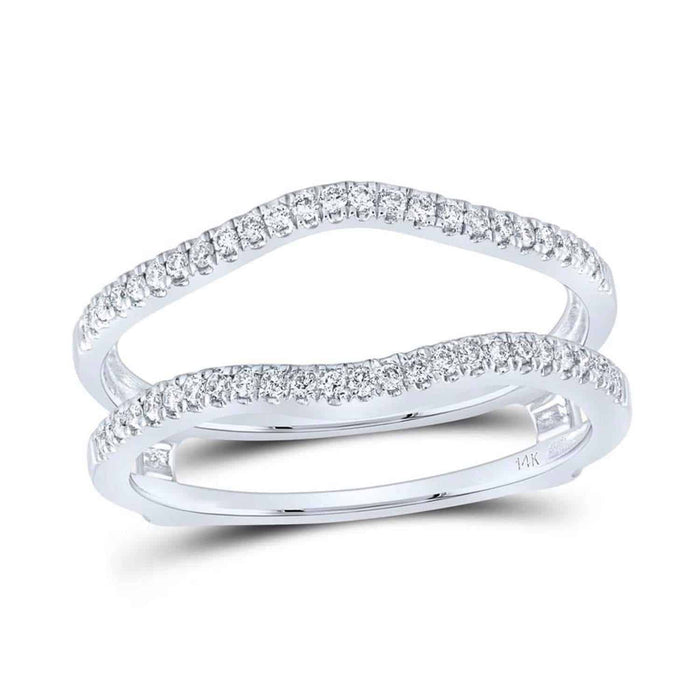 0.25CTW Natural Diamond 14K Gold White Wrap Ring Enhancer - WJD Exclusives