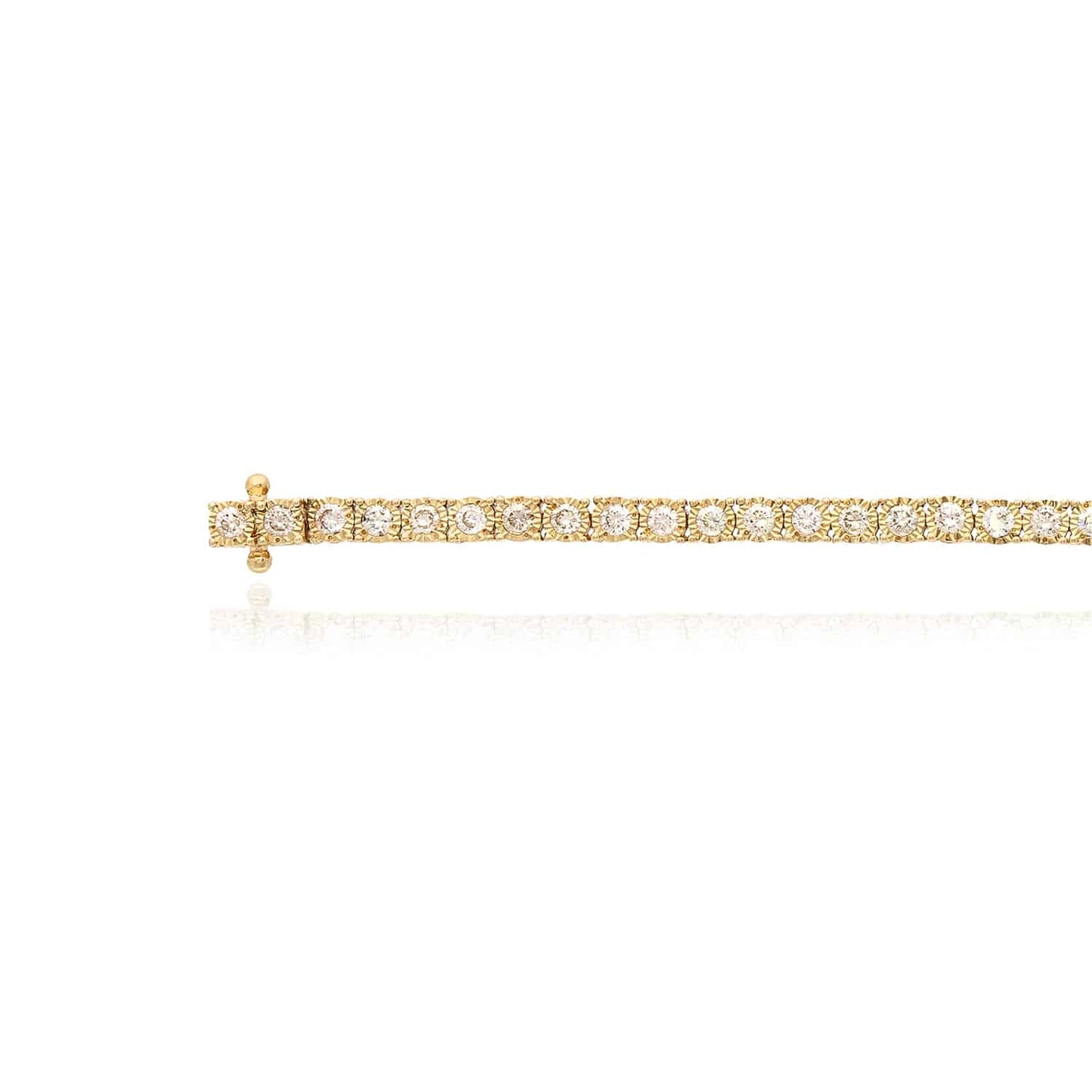 2.80CTW Real Diamond 10K Gold Yellow Bezel Tennis Bracelet 7"