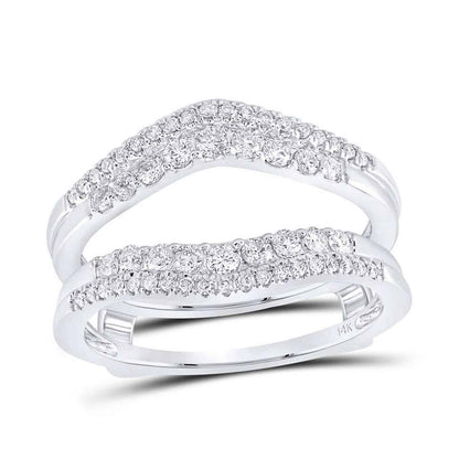 0.50CTW Real Diamond 14K Gold White Double Raw Wrap Ring Enhancer