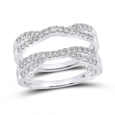 0.50CTW Natural Diamond 14K Gold White Wrap Ring Enhancer - WJD Exclusives