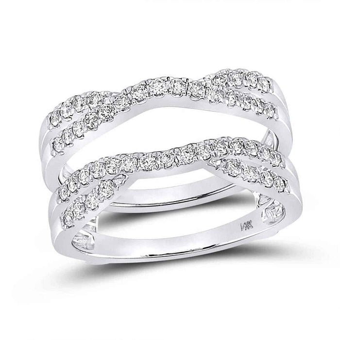 0.50CTW Natural Diamond 14K Gold White Wrap Ring Enhancer - WJD Exclusives