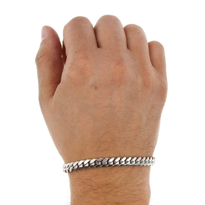 925 Sterling Silver 7mm Miami Cuban Bracelet (Solid Links) 8"