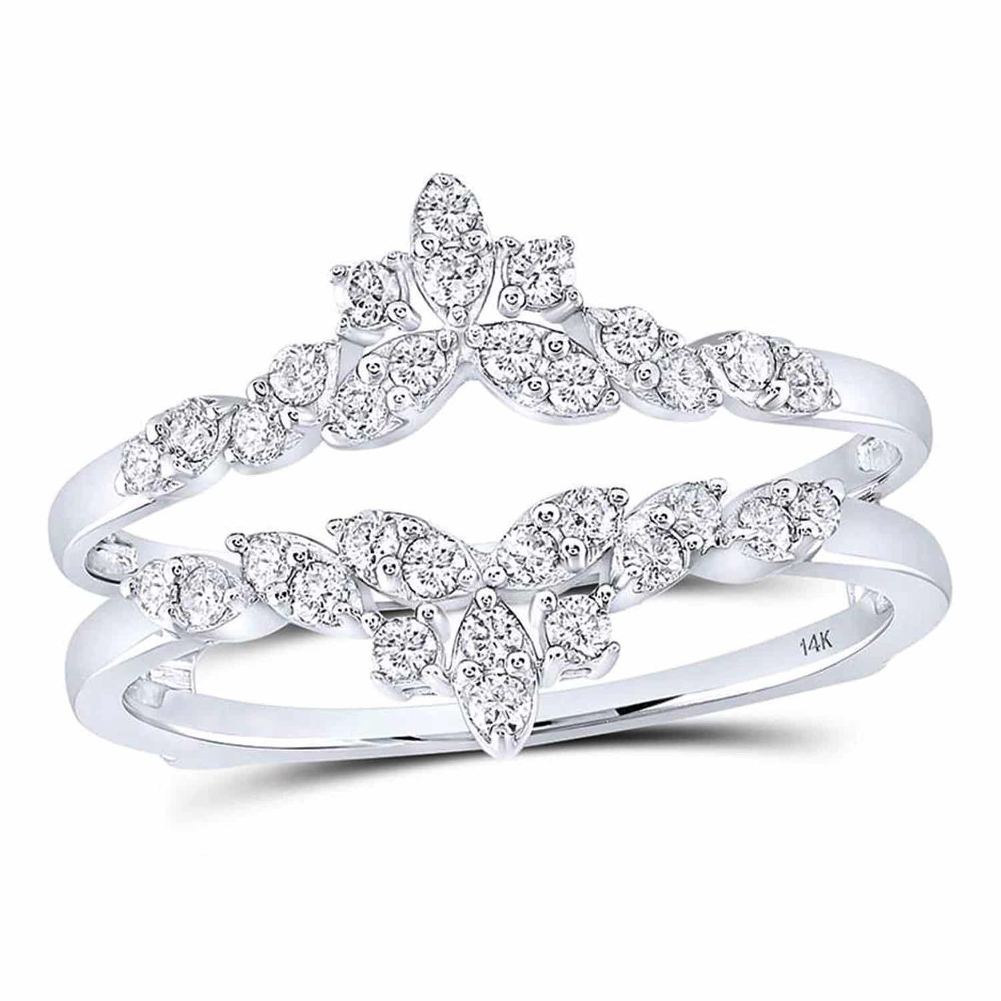 0.35CTW Real Diamond 14K Gold White Wrap Ring Enhancer