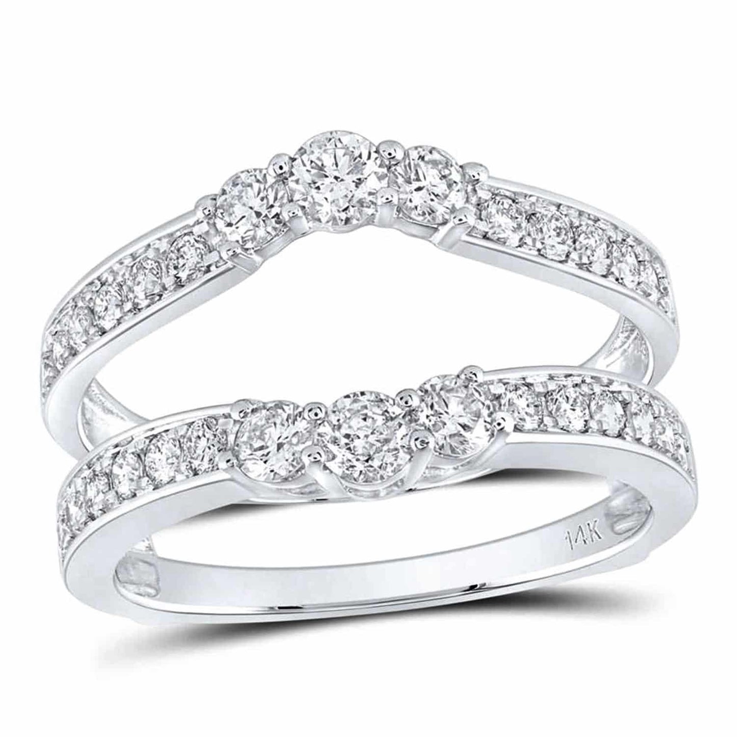 1CTW Real Diamond 14K Gold White Wrap Ring Enhancer