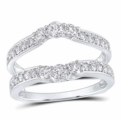 1CTW Natural Diamond 14K Gold White Wrap Ring Enhancer - WJD Exclusives