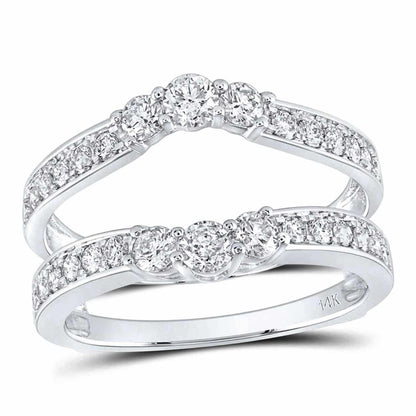 1CTW Real Diamond 14K Gold White Wrap Ring Enhancer