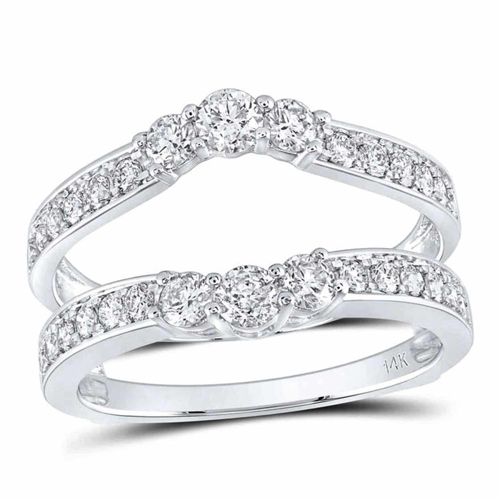 1CTW Natural Diamond 14K Gold White Wrap Ring Enhancer - WJD Exclusives