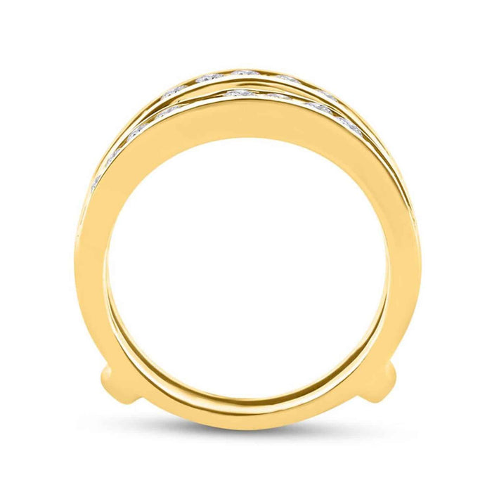 1CTW Natural Diamond 14K Yellow Gold Channel Wrap Ring Enhancer - WJD Exclusives