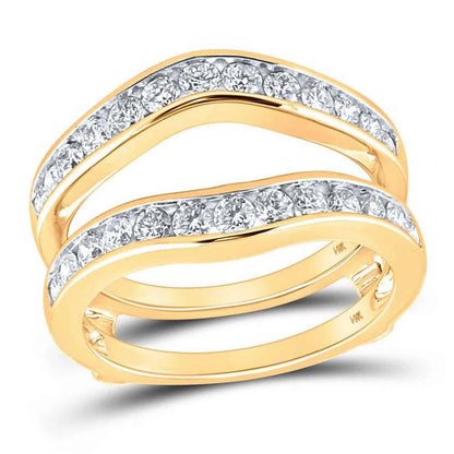 1CTW Real Diamond 14K Gold Yellow Channel Wrap Ring Enhancer