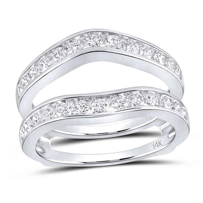 1CTW Natural Diamond 14K Gold White Channel Wrap Ring Enhancer - WJD Exclusives