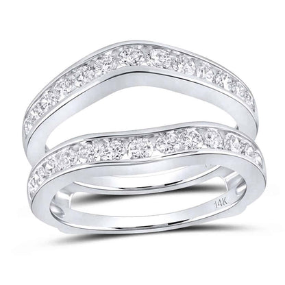 1CTW Real Diamond 14K Gold White Channel Wrap Ring Enhancer