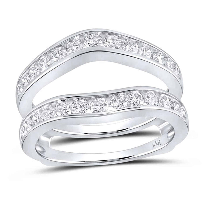 1CTW Natural Diamond 14K Gold White Channel Wrap Ring Enhancer - WJD Exclusives