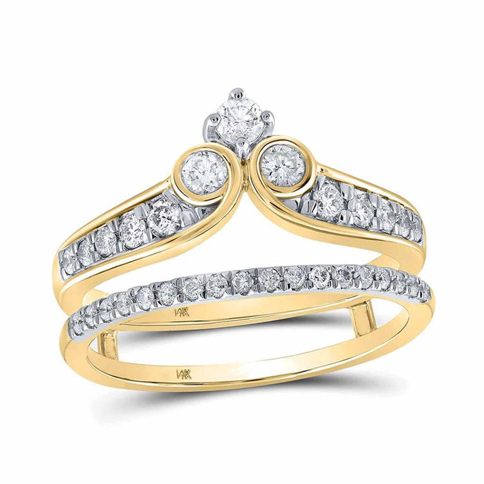 0.50CTW Natural Diamond 14K Yellow Gold Wrap Ring Enhancer - WJD Exclusives