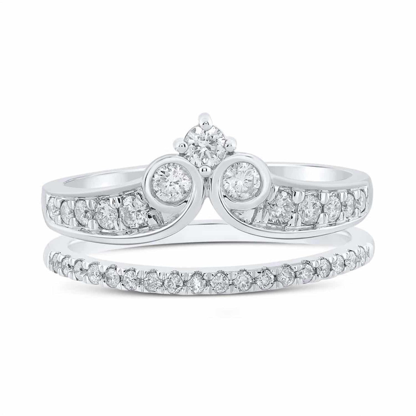 0.50CTW Real Diamond 14K Gold White Wrap Ring Enhancer