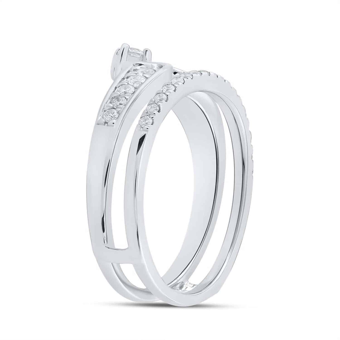 0.50CTW Real Diamond 14K Gold White Wrap Ring Enhancer