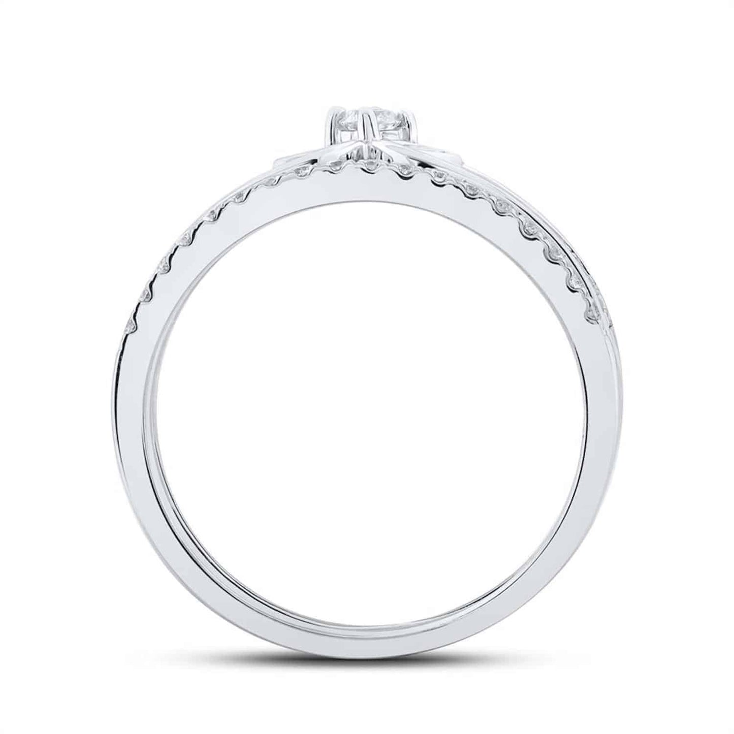 0.50CTW Real Diamond 14K Gold White Wrap Ring Enhancer