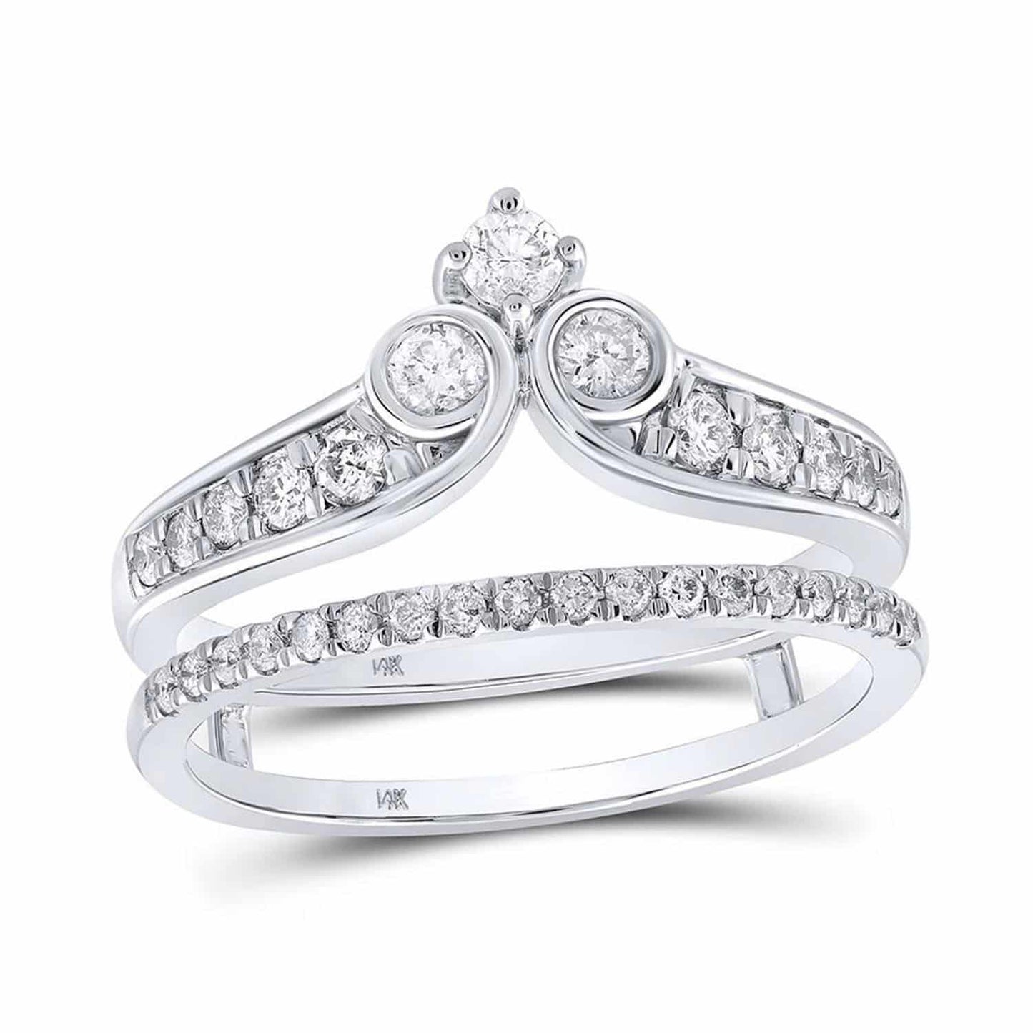 0.50CTW Real Diamond 14K Gold White Wrap Ring Enhancer