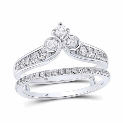 0.50CTW Real Diamond 14K Gold White Wrap Ring Enhancer