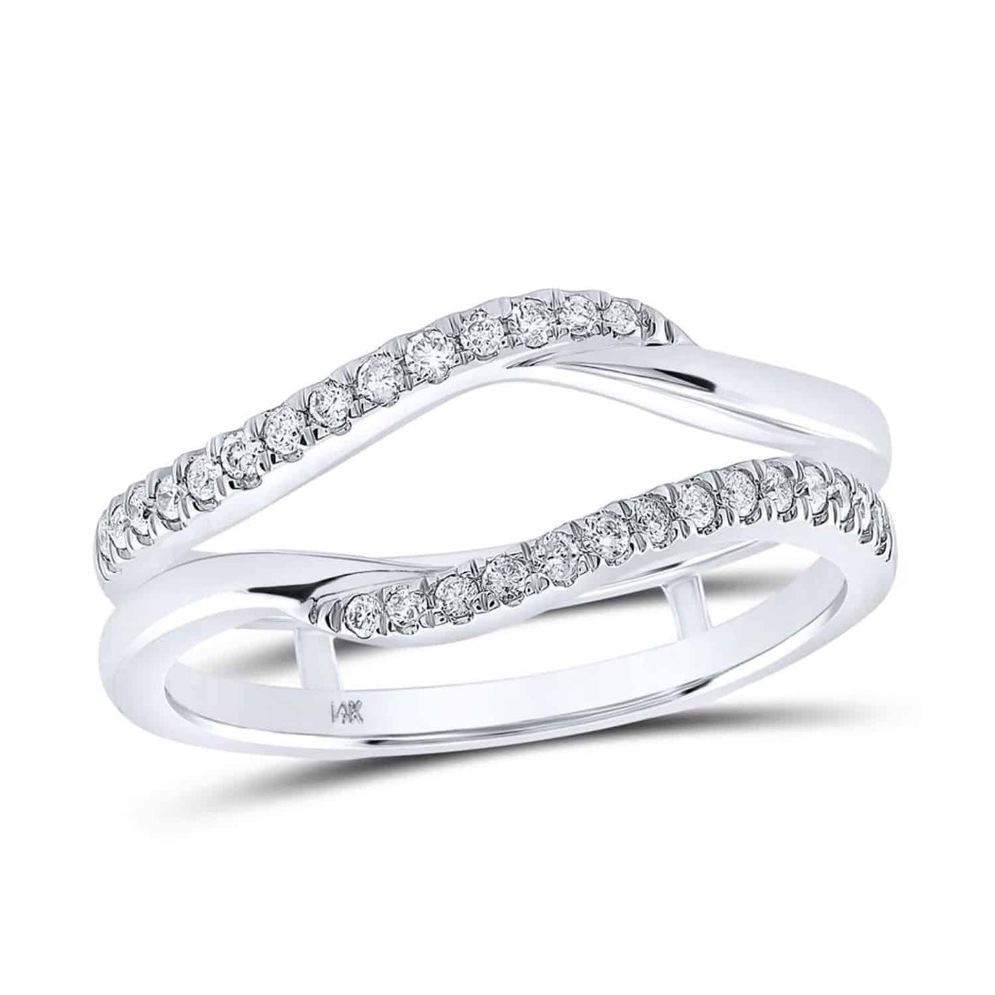 0.25CTW Real Diamond 14K Gold White Wrap Ring Enhancer