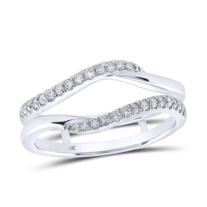 0.25CTW Natural Diamond 14K Gold White Wrap Ring Enhancer - WJD Exclusives