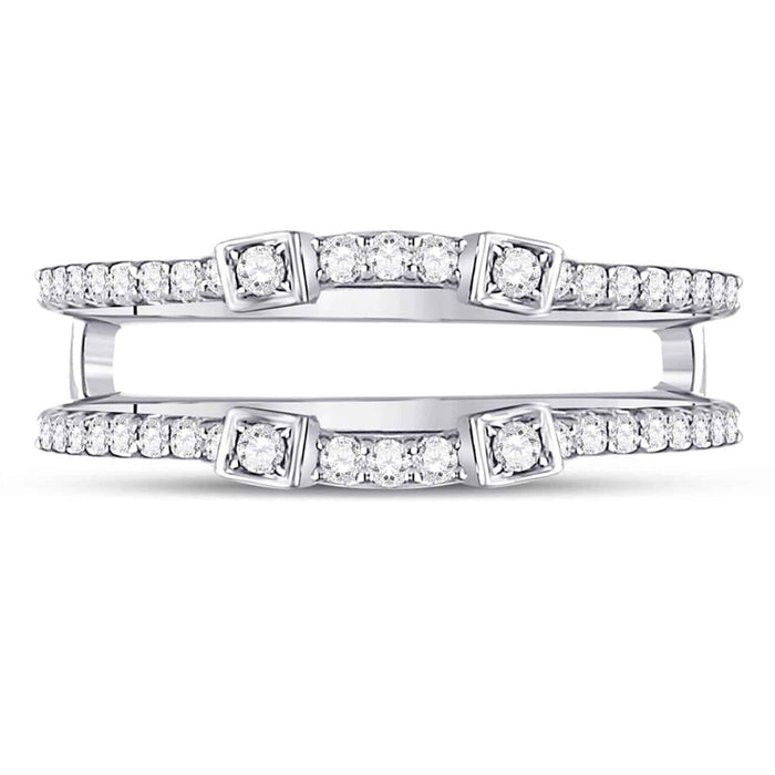 0.35CTW Natural Diamond 14K Gold White Wrap Ring Enhancer - WJD Exclusives