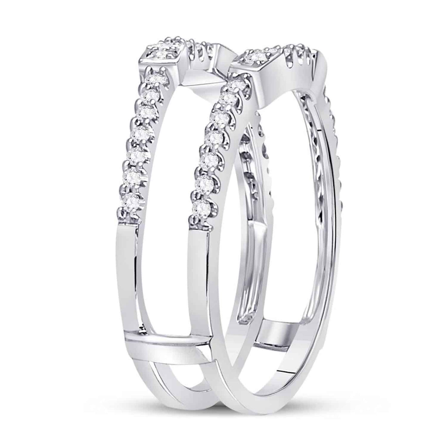 0.35CTW Real Diamond 14K Gold White Wrap Ring Enhancer