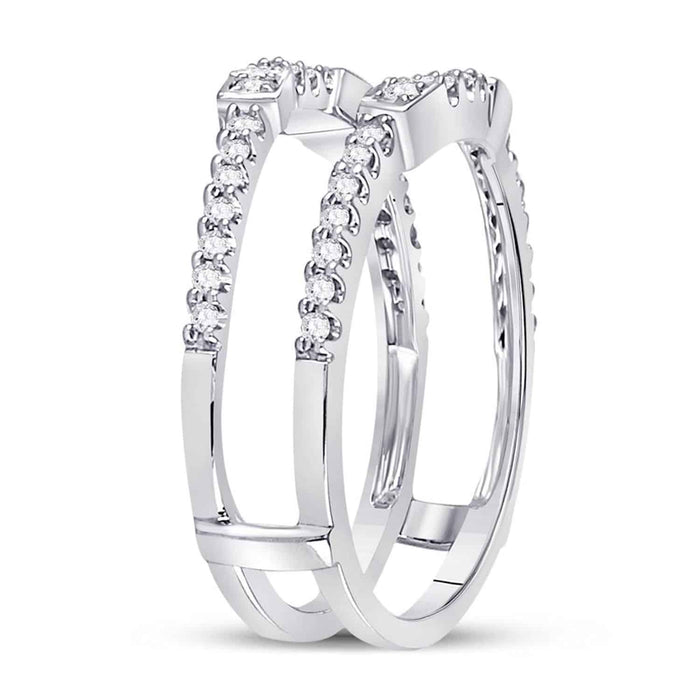0.35CTW Natural Diamond 14K Gold White Wrap Ring Enhancer - WJD Exclusives