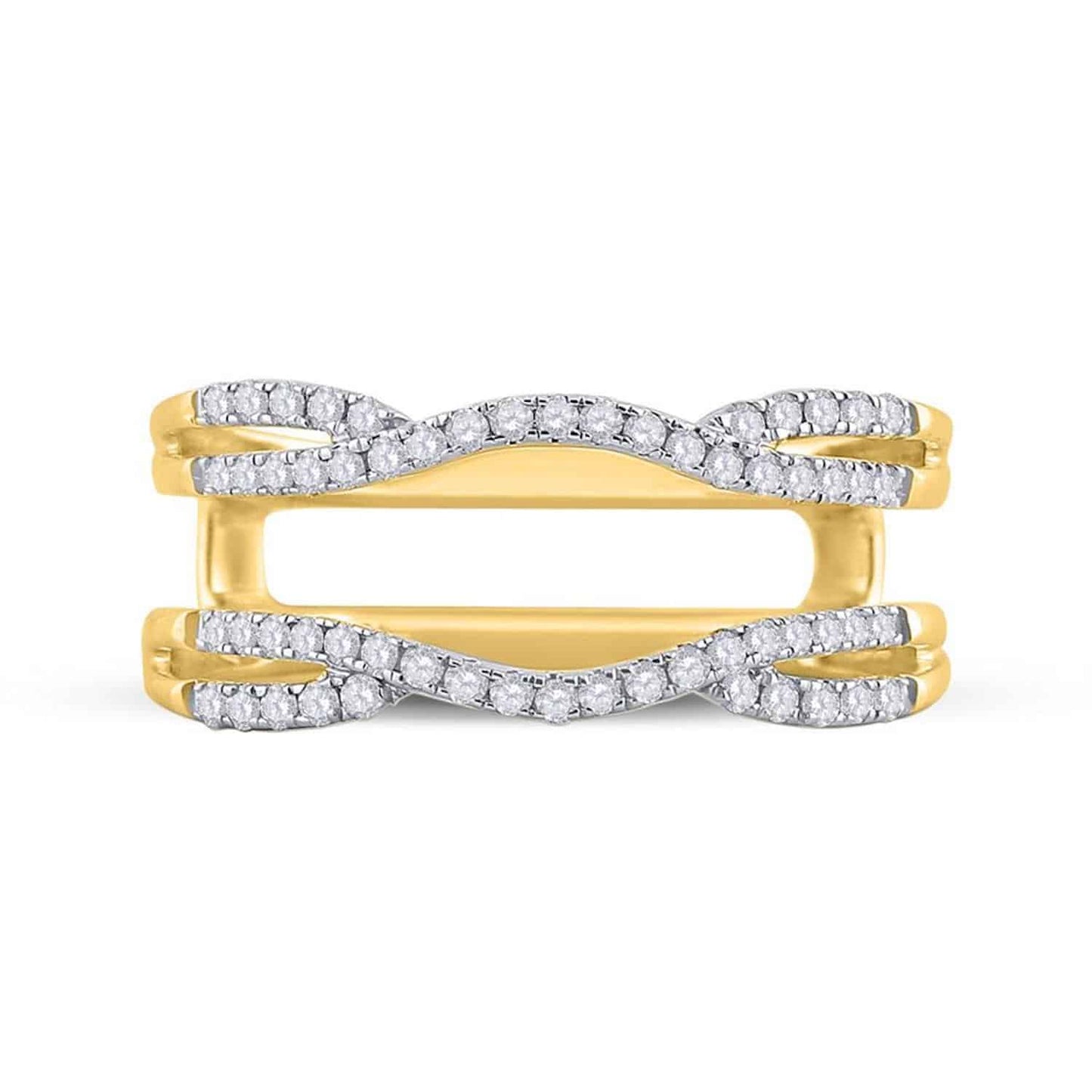 0.35CTW Real Diamond 14K Gold Yellow Solitaire Ring Enhancer